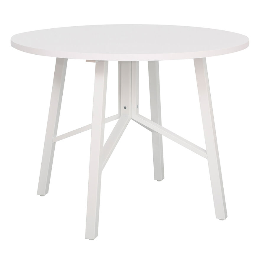 Round Yuvarlak Yemek Masası - Beyaz 110x110x76 cm - 3