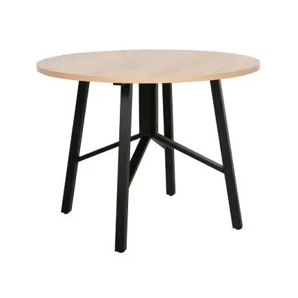 Round Yuvarlak Yemek Masası - Ceviz/Siyah 110x110x76 cm - 2