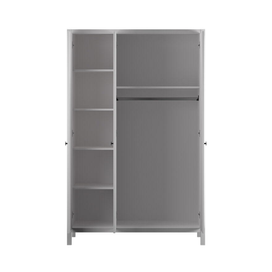 Rustik 3 Kapaklı Gardırop-Mat Beyaz 125x196x54 cm (GxYxD) - 10