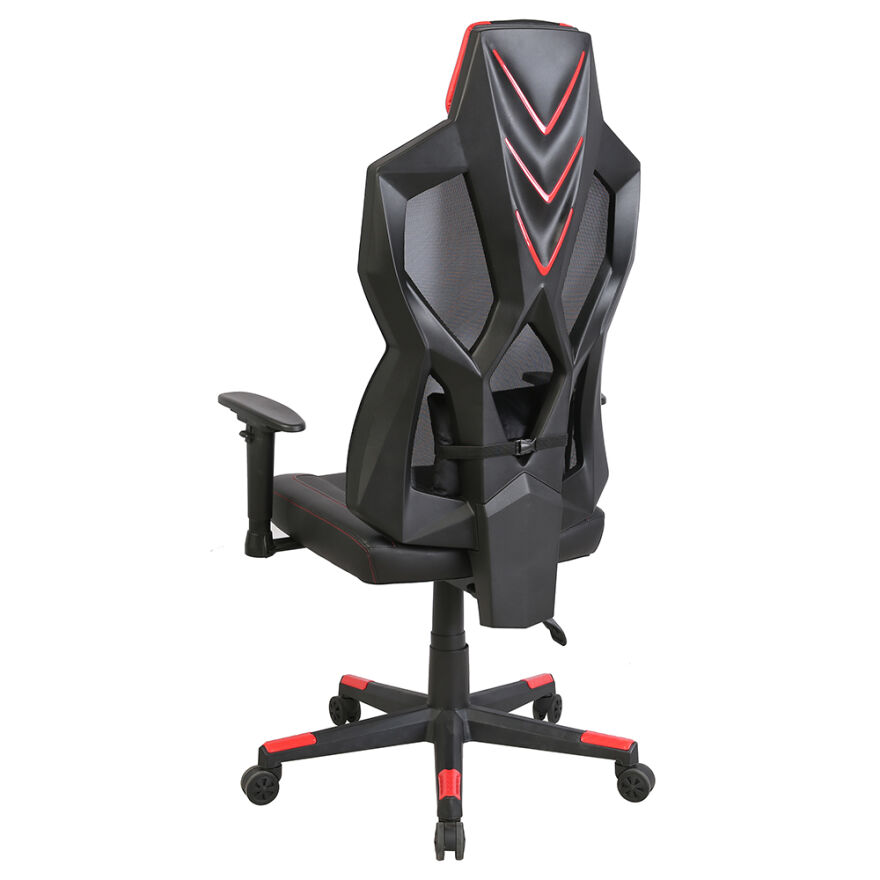 RYZE Breeze Oyuncu Koltuğu - RGB Siyah/Kırmızı 74x124-134x50 cm - 9