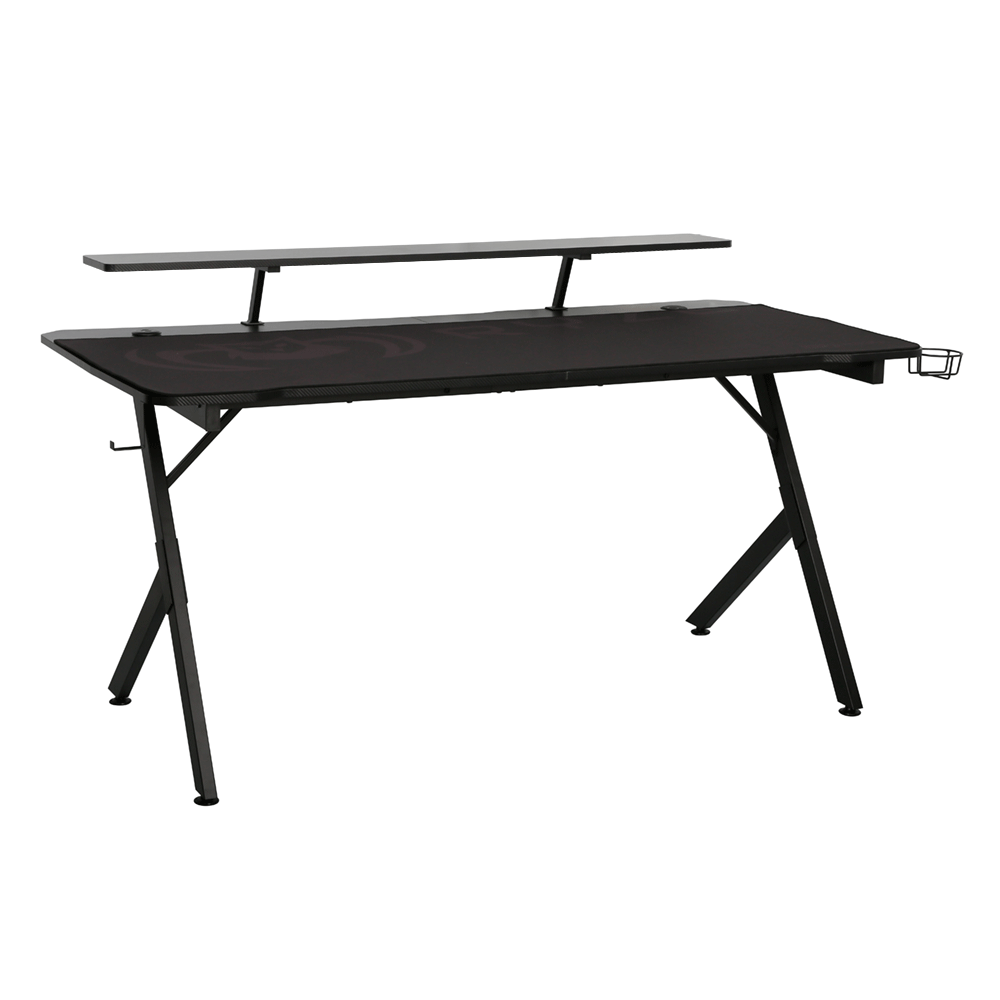 Ryze Castle Karbon Fiber RGB Oyuncu Masası - Siyah 160x80x76 cm - Adore Mobilya (1)