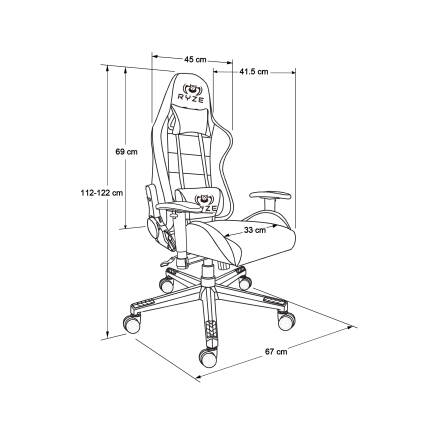 Ryze Kids Target Çalışma ve Oyuncu Koltuğu Siyah 68x110,5-120,5x70 cm - 14