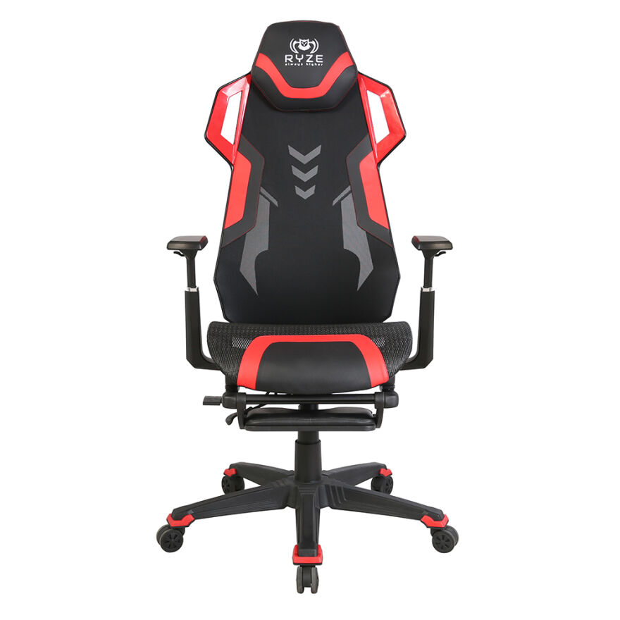 RYZE Techno-Cool Oyuncu Koltuğu - RGB - Siyah/Kırmızı 74x119-129x51 cm - 12
