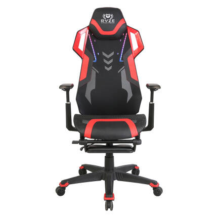 RYZE Techno-Cool Oyuncu Koltuğu - RGB - Siyah/Kırmızı 74x119-129x51 cm - 2