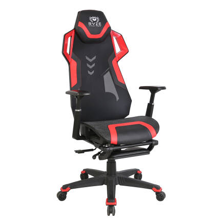 RYZE Techno-Cool Oyuncu Koltuğu - RGB - Siyah/Kırmızı 74x119-129x51 cm - 3