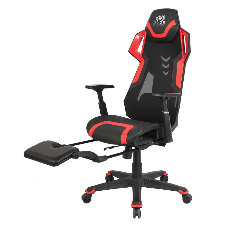 RYZE Techno-Cool Oyuncu Koltuğu - RGB - Siyah/Kırmızı 74x119-129x51 cm - 11