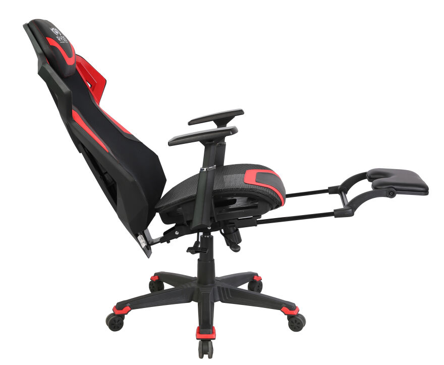 RYZE Techno-Cool Oyuncu Koltuğu - RGB - Siyah/Kırmızı 74x119-129x51 cm - 13