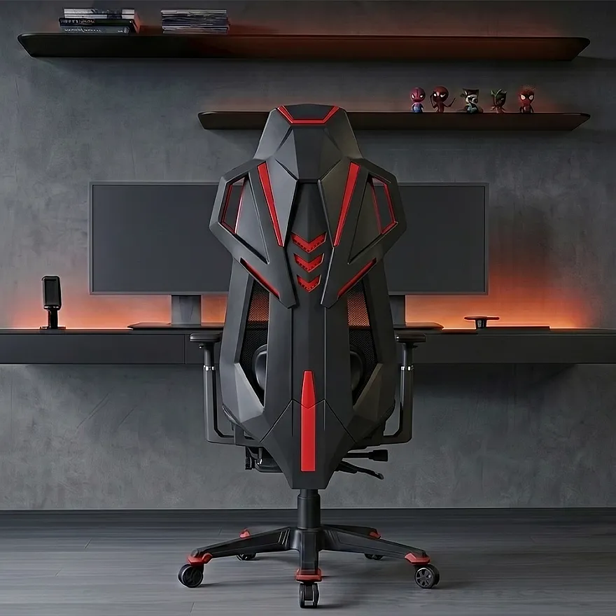RYZE Techno-Cool Oyuncu Koltuğu - RGB - Siyah/Kırmızı 74x119-129x51 cm - 6