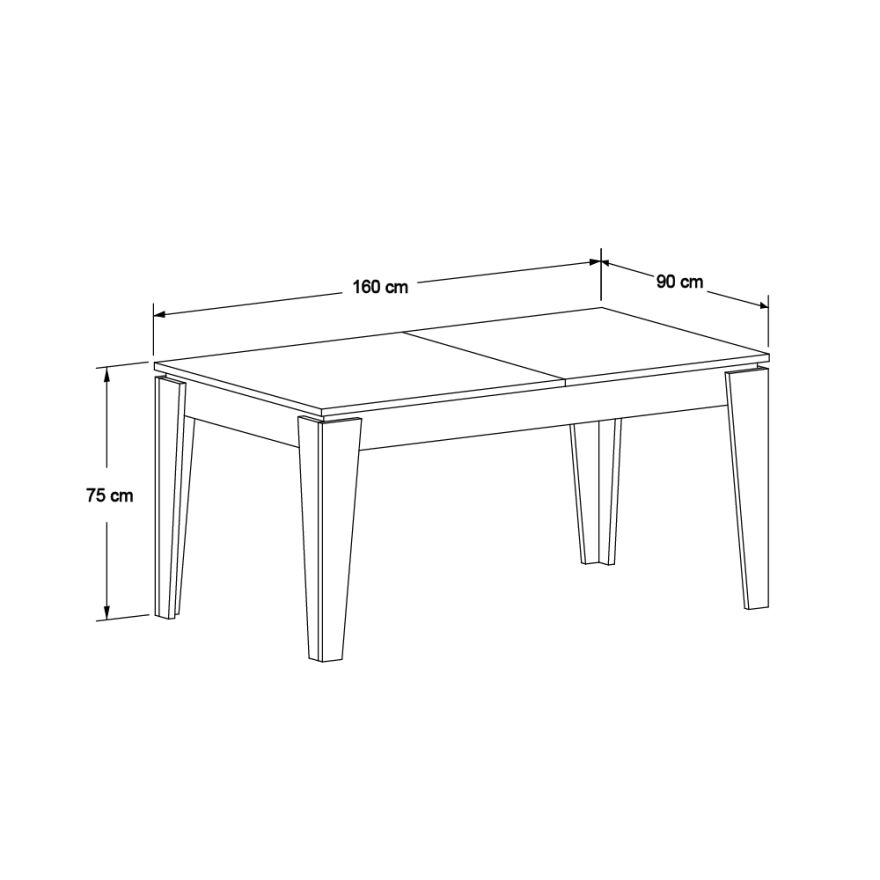 Sephia Açılır Yemek Masası - Oslo Ceviz 160x75x90 cm - 8