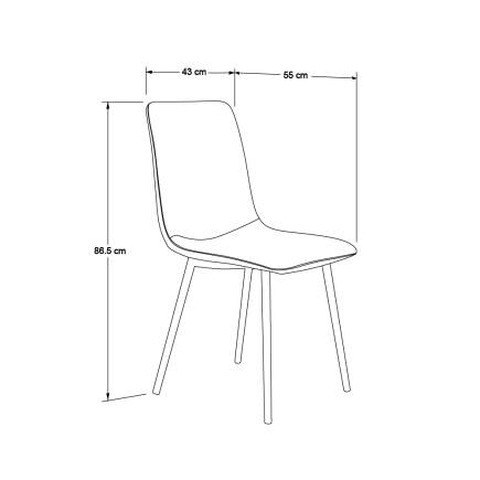 Simple Yemek Masası Sandalye - Koyu Gri 43x55x86,5 cm - 10