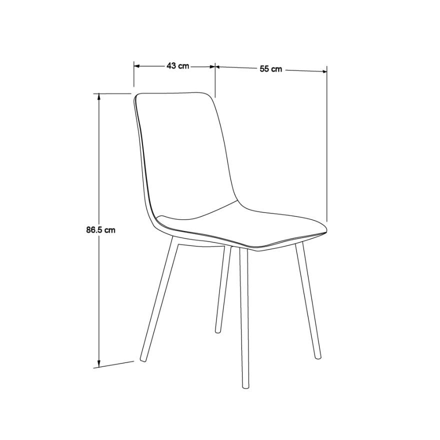 Simple Yemek Masası Sandalye - Koyu Gri 43x55x86,5 cm - 10