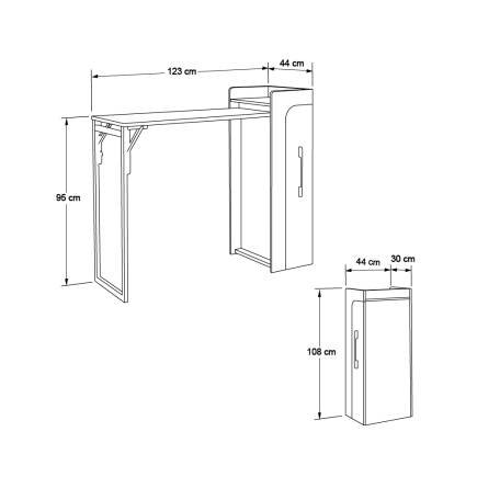 Slide Katlanır Çok Amaçlı Masa - Ceviz/Siyah 122x108x44,5
cm - 13