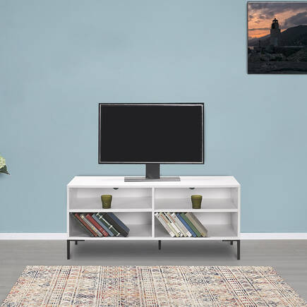 Roma Modüler Tv Ünitesi - Mat Lake Beyaz 120x53x48 cm (GxYxD) - 2