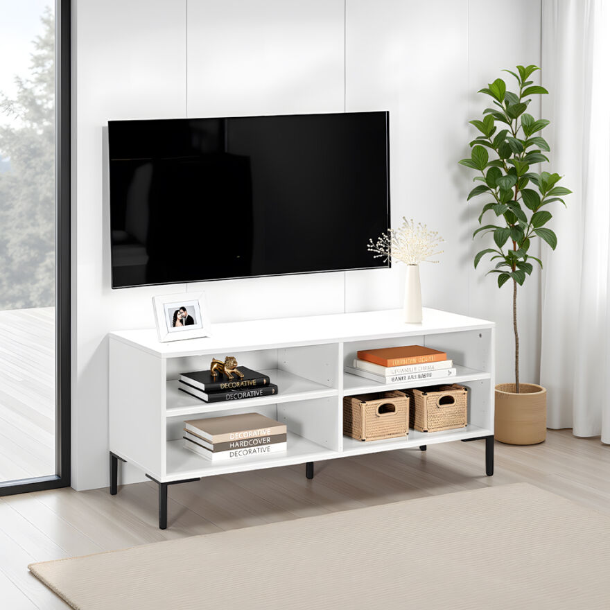 Roma Modüler Tv Ünitesi - Mat Lake Beyaz 120x53x48 cm (GxYxD) - 1