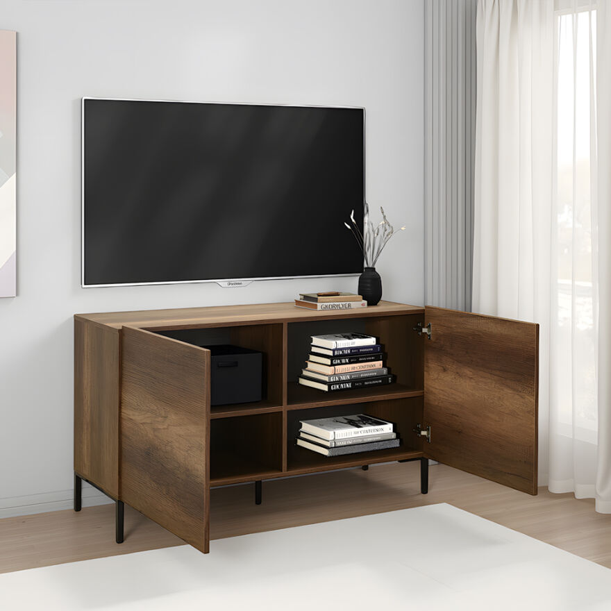Roma Modüler Tv Ünitesi - Koyu Ceviz (Oslo Ceviz) 120x53x48 cm (GxYxD) - 4