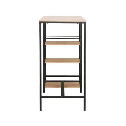 Step-Up 2 Tabureli Yüksek Ayaklı Raflı Yemek Masası Ceviz/Siyah 100x50x100 - 7
