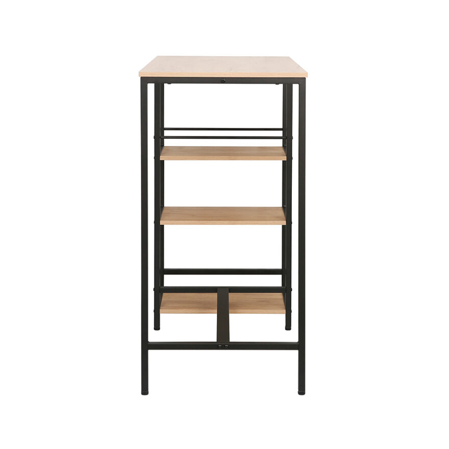 Step-Up 2 Tabureli Yüksek Ayaklı Raflı Yemek Masası Ceviz/Siyah 100x50x100 - 7
