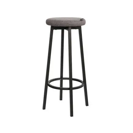 Step-Up 2 Tabureli Yüksek Ayaklı Raflı Yemek Masası Ceviz/Siyah 100x50x100 - 12