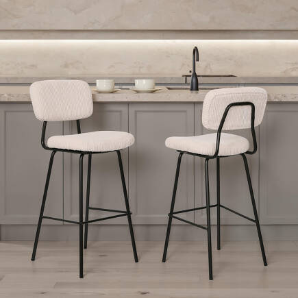 Stool Bar Sandalyesi - Vizon/Siyah 45x51x107 cm - 1