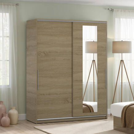 Sürgü Aynalı Gardırop-Sonoma 160x207x60 cm (GxYxD) - Adore Mobilya