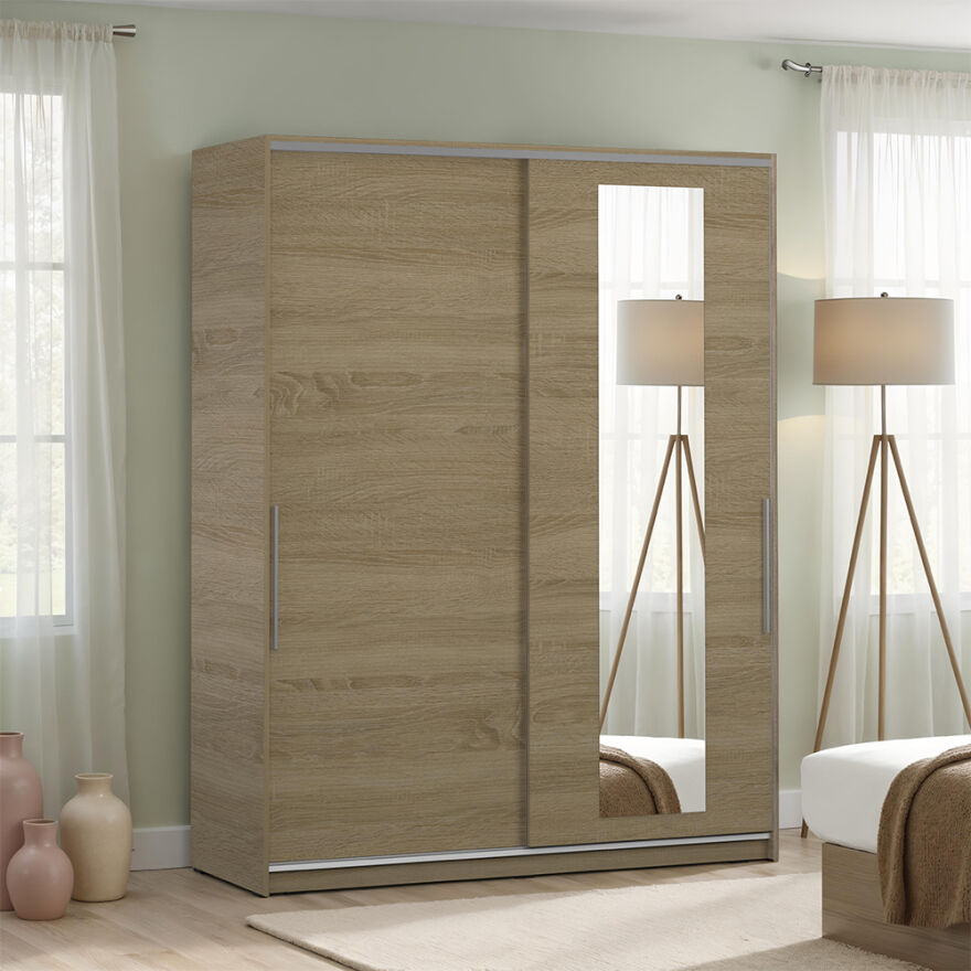 Sürgü Aynalı Gardırop-Sonoma 160x207x60 cm (GxYxD) - 1