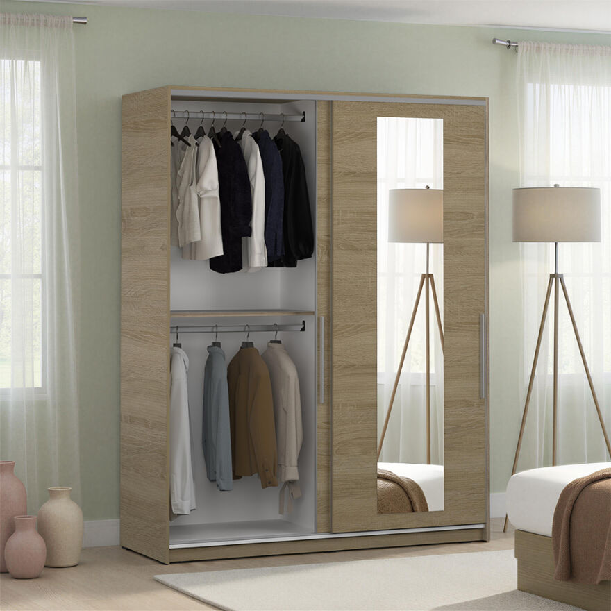 Sürgü Aynalı Gardırop-Sonoma 160x207x60 cm (GxYxD) - 2