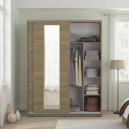 Sürgü Aynalı Gardırop-Sonoma 160x207x60 cm (GxYxD) - 3