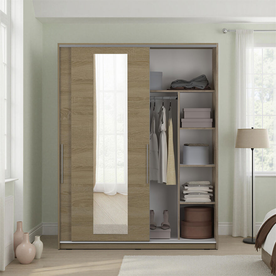 Sürgü Aynalı Gardırop-Sonoma 160x207x60 cm (GxYxD) - 3