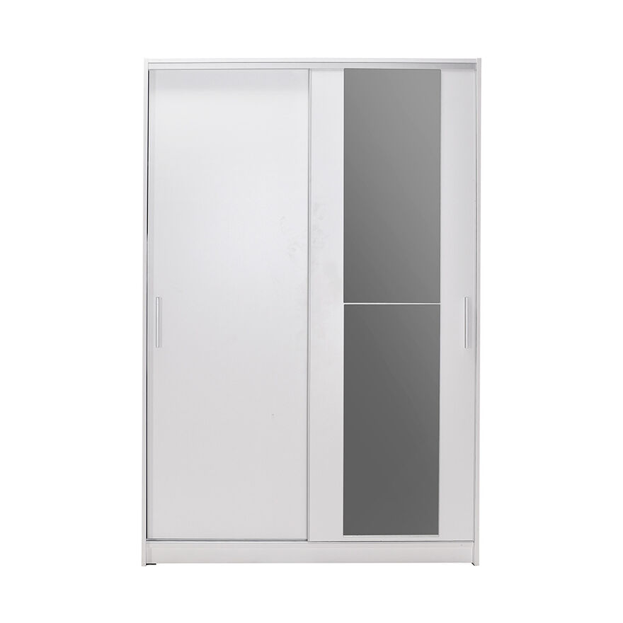 Sürgülü Aynalı Gardırop-Mat Beyaz 120x182x52 cm (GxYxD) - 7