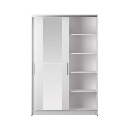 Sürgülü Aynalı Gardırop-Mat Beyaz 120x182x52 cm (GxYxD) - 11