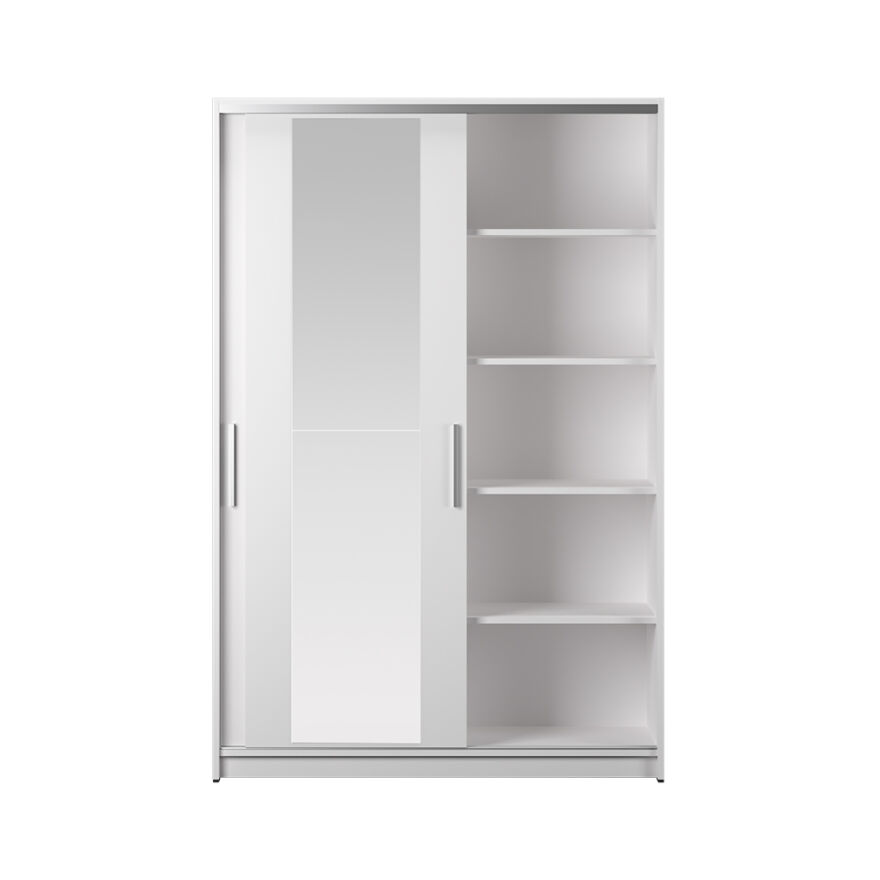 Sürgülü Aynalı Gardırop-Mat Beyaz 120x182x52 cm (GxYxD) - 11