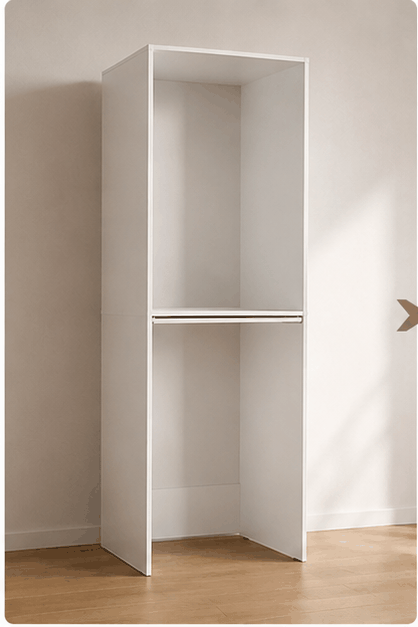 Sürgü Tablalı Çamaşır ve Kurutma Makinesi Dolabı - Beyaz 65x182x67 cm (1)