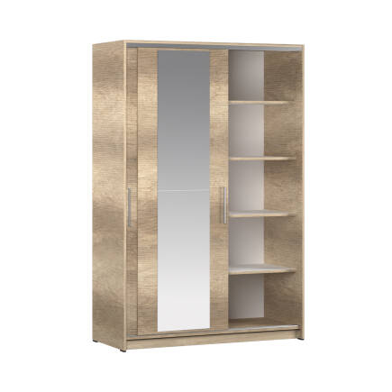 Sürgülü Aynalı Gardırop-Açık Ceviz (Tori) 120x182x52 cm (GxYxD) - 9