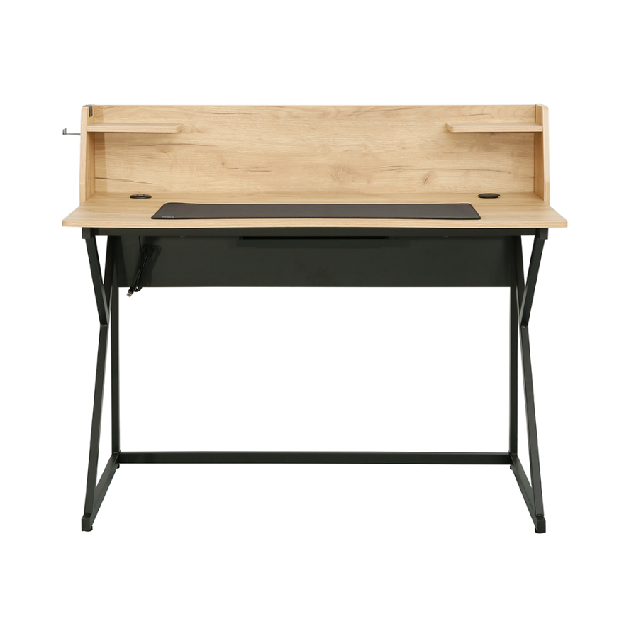 T-Cross Raflı Çalışma Masası - Ceviz/Siyah 115,5x106x55 cm - 4