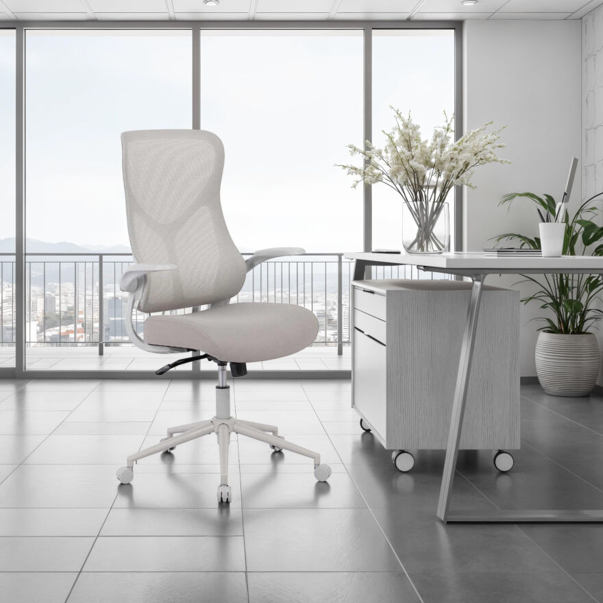 Techno Rest File Sırtlı Çalışma Koltuğu-Bej-Gri 65x110-120x67 cm (GxYxD) - 4