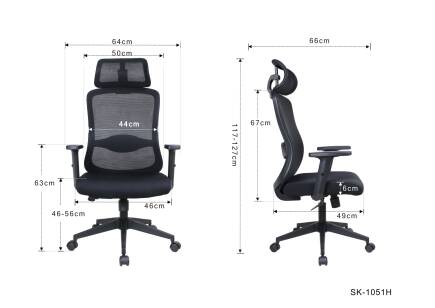 Tempo Ergonomik Yönetici ve Çalışma Koltuğu - File/Siyah 64x116-126x66 cm - 7
