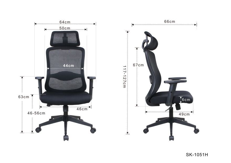 Tempo Ergonomik Yönetici ve Çalışma Koltuğu - File/Siyah 64x116-126x66 cm - 7