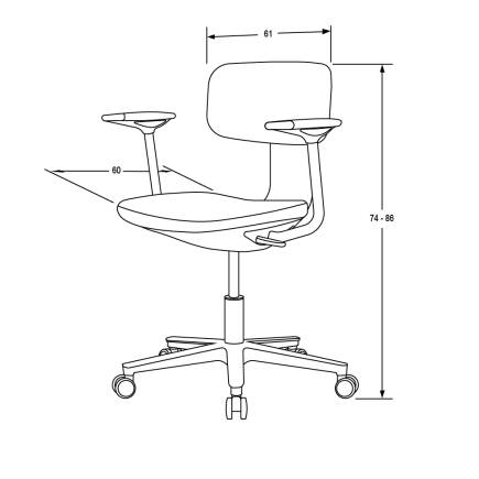 Tesla Comfort Çalışma Koltuğu - Gri Kumaş 61x74-86x60 cm - 7