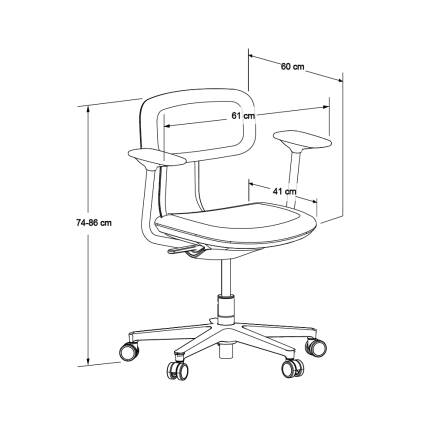 Tesla Comfort Çalışma Koltuğu - Gri Kumaş 61x74-86x60 cm - 7