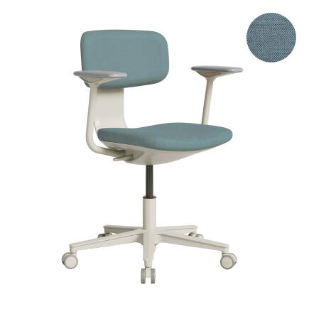Tesla Comfort Çalışma Koltuğu Mavi - Yeşil Kumaş 61x74-86x60 cm - 5