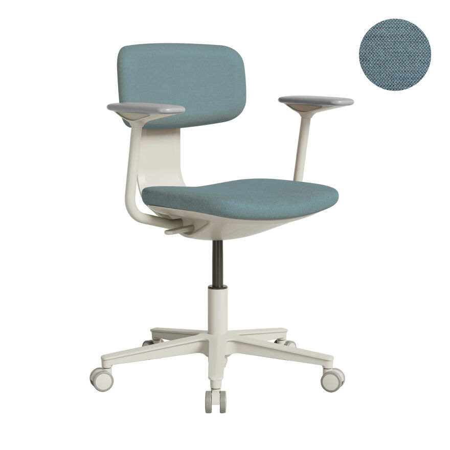 Tesla Comfort Çalışma Koltuğu Mavi - Yeşil Kumaş 61x74-86x60 cm - 5