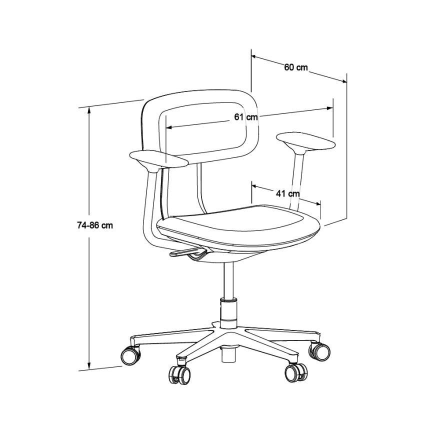 Tesla Comfort Çalışma Koltuğu Mavi - Yeşil Kumaş 61x74-86x60 cm - 7