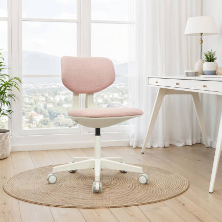 Tesla Concept Çalışma Koltuğu - Pembe Kumaş 40x74-86x60 cm - 4