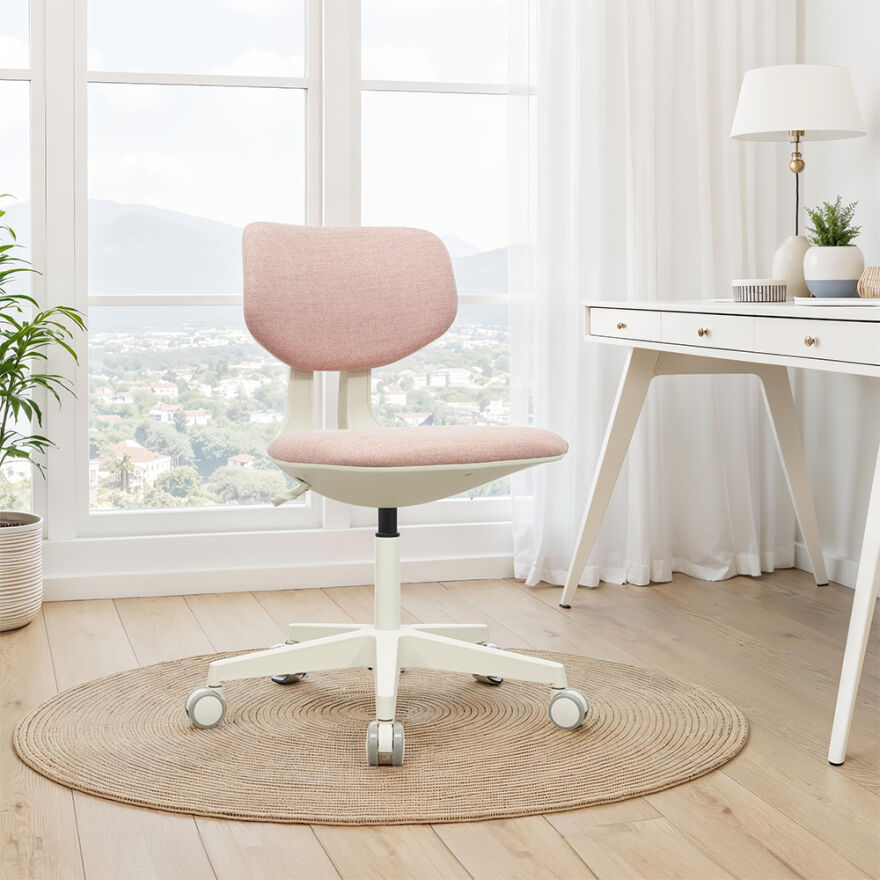 Tesla Concept Çalışma Koltuğu - Pembe Kumaş 40x74-86x60 cm - 4
