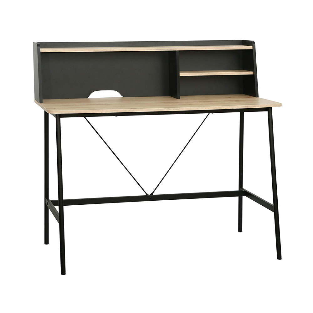 Tower Raflı Çalışma Masası - Ceviz / Siyah 115,5x106x55 cm - Adore Mobilya (1)