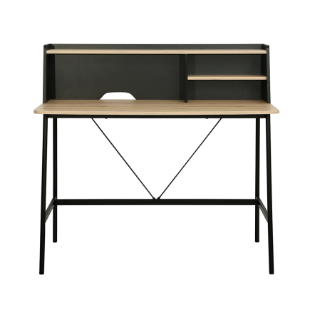 Tower Raflı Çalışma Masası - Ceviz / Siyah 115,5x106x55 cm - 3