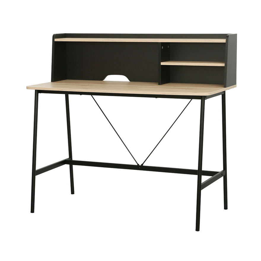 Tower Raflı Çalışma Masası - Ceviz / Siyah 115,5x106x55 cm - 4