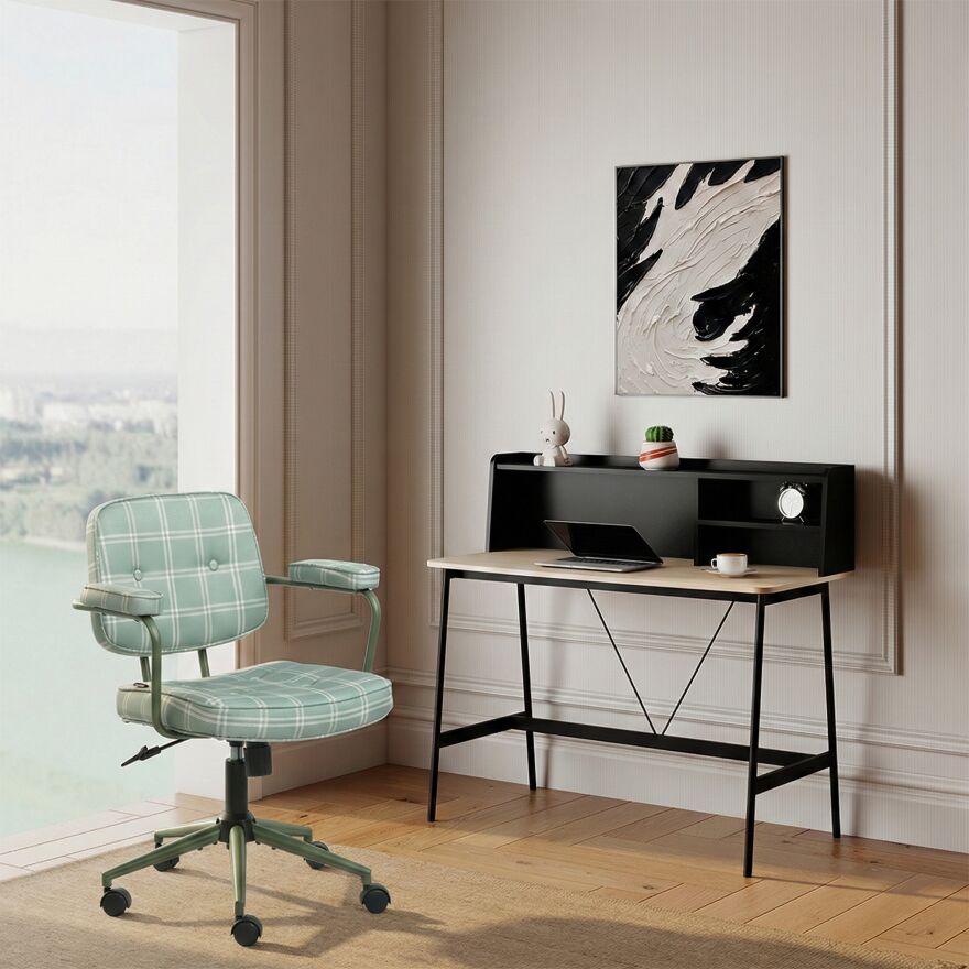 Tower Raflı Çalışma Masası - Ceviz / Siyah 115,5x106x55 cm - 9