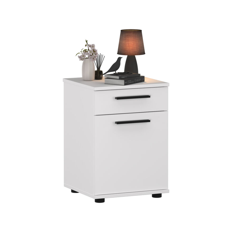 Trendline Çekmeceli Kapaklı Komodin-Mat Beyaz 40x57x39 cm (GxYxD) - 4