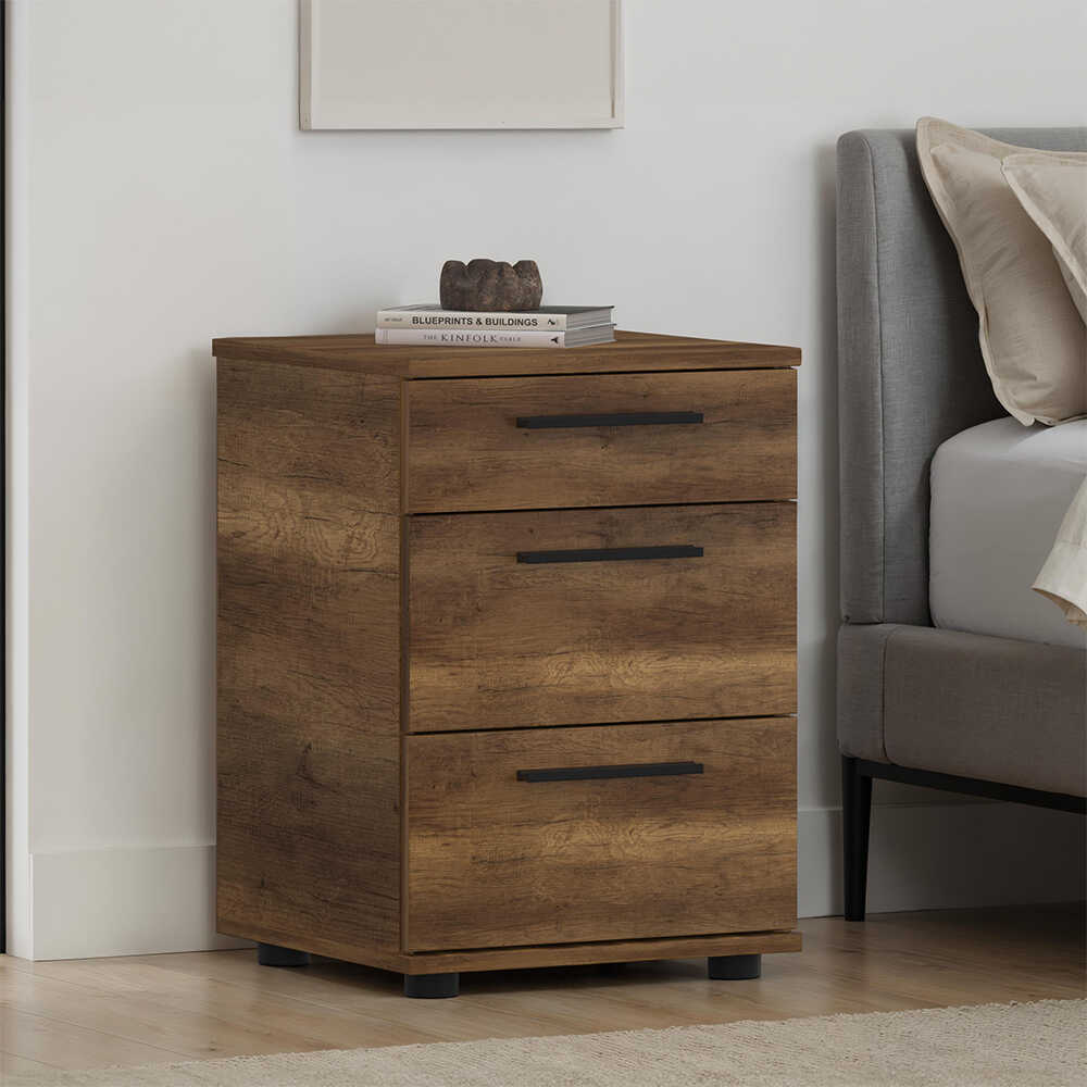 Trendline 3 Çekmeceli Komodin-Koyu Ceviz(Oslo Ceviz) 40x57x39 cm (GxYxD)